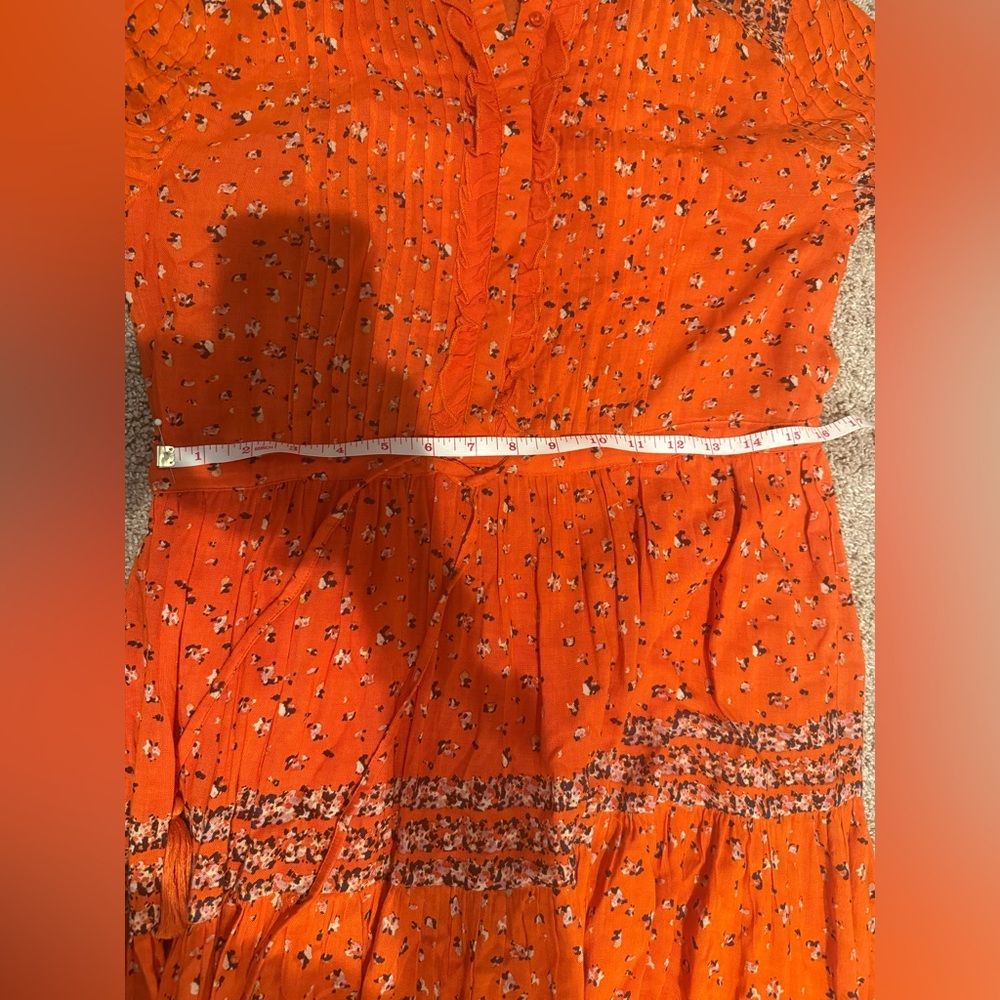 Free People. Rare Feeling Printed Maxi Dress. Orange. Size Small. - Picture 14 of 14